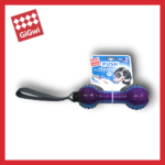 Gigwi, играчка за куче, Gigwi Dumbbell Push To Mute, гиричка със спиране на звук, синьо-лилава, 18 см