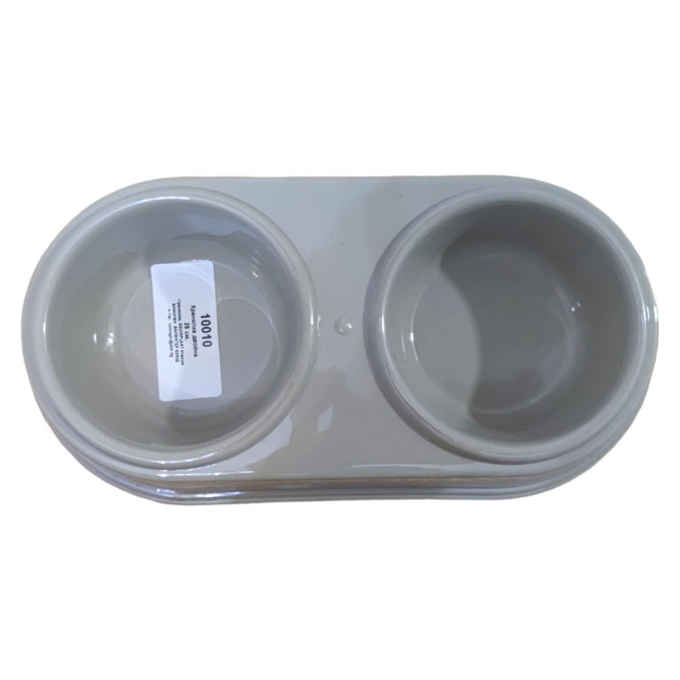 Двойна купа за кучета и котки GEORPLAST, бежова, 2 x 10 см