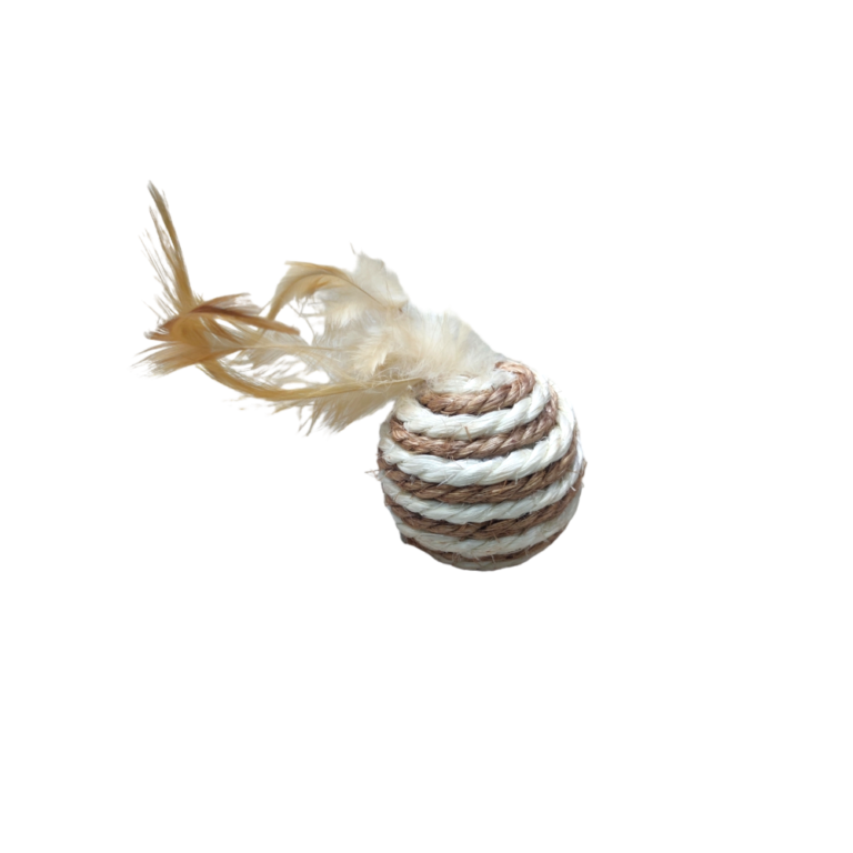 VEO,Котешка играчка, сезалено топче с пера