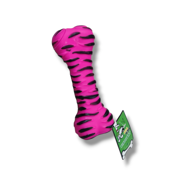 Играчка за кучета - кокал 14 см, розов цвят, подходяща за дъвчене и игра.