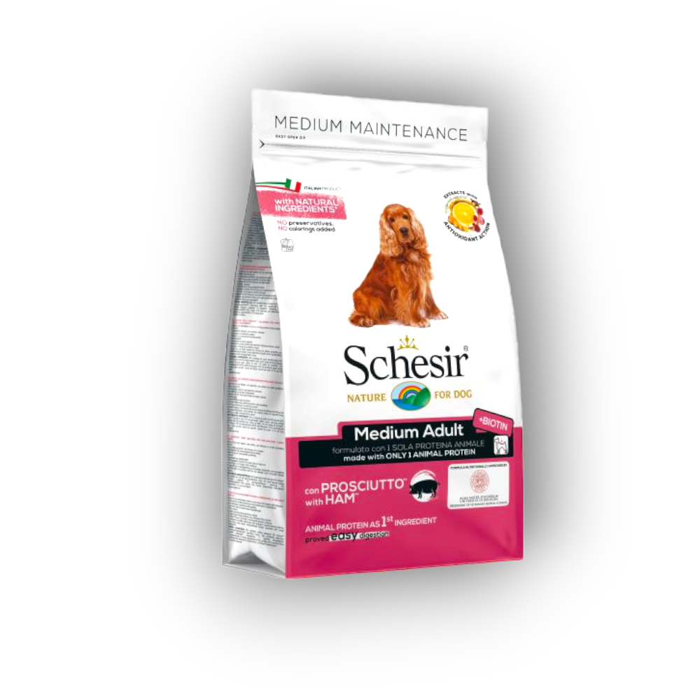 White (123) Schesir Medium Adult, Храна за кучета, средни породи, с прошуто, 12кг - Image 1
