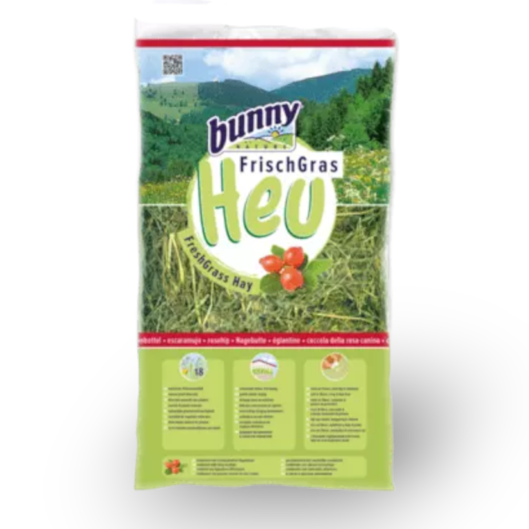 BUNNY NATURAL FreshGrass Hay Rosehip – Сено от свежа трева с шипка, 500г