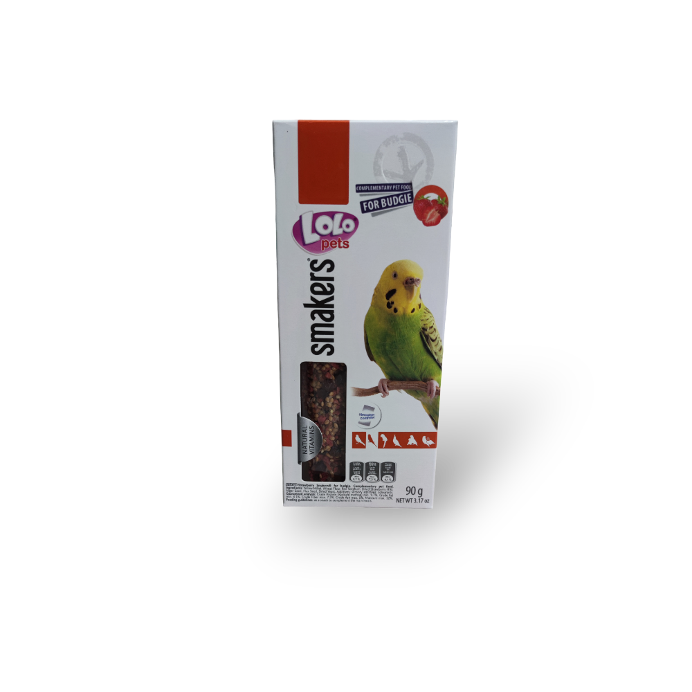 Lolo Pets Smakers – Лакомство за птици с ягода, 130 грама