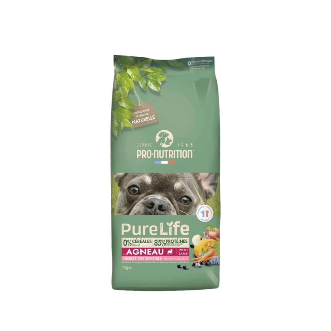 mediumpurelife-Photoroom Pro-Nutrition Pure Life Dog Adult Exigent – Пълноценна храна за капризни кучета, с агнешко, насипно (1 кг)