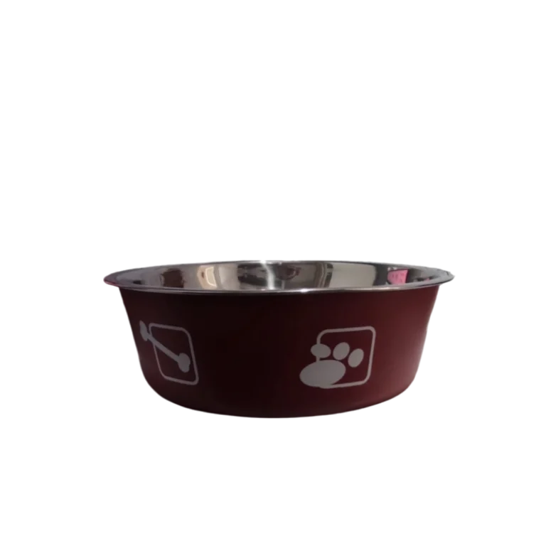 Метална купа за храна и вода за домашни любимци VEO – 20 см, устойчива и нехлъзгаща се