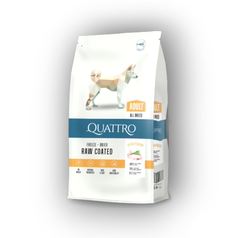 1000 x 1000 (591) Quattro Adult All Breed - пълноценна храна, подходяща за всички породи кучета. 12 Кг. - Image 1