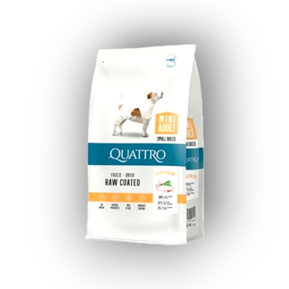 1000 x 1000 (598) Quattro Adult Mini - пълноценна храна за кучета дребни породи над 12 месеца, 7 Кг - Image 1