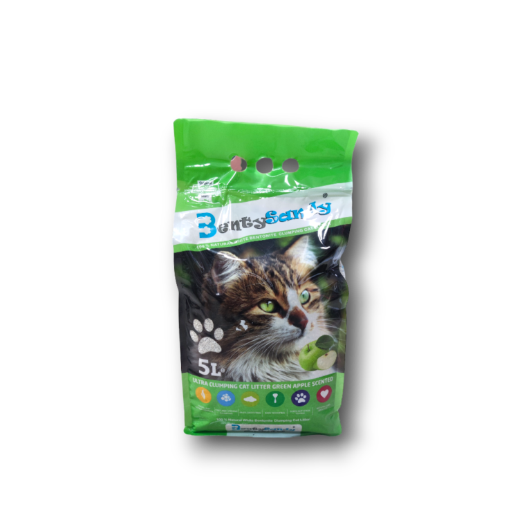 Benty Sandy Ultra Clumping Cat Litter - бентонитова тоалетна за котки, с аромат на ябълка, 5 литра