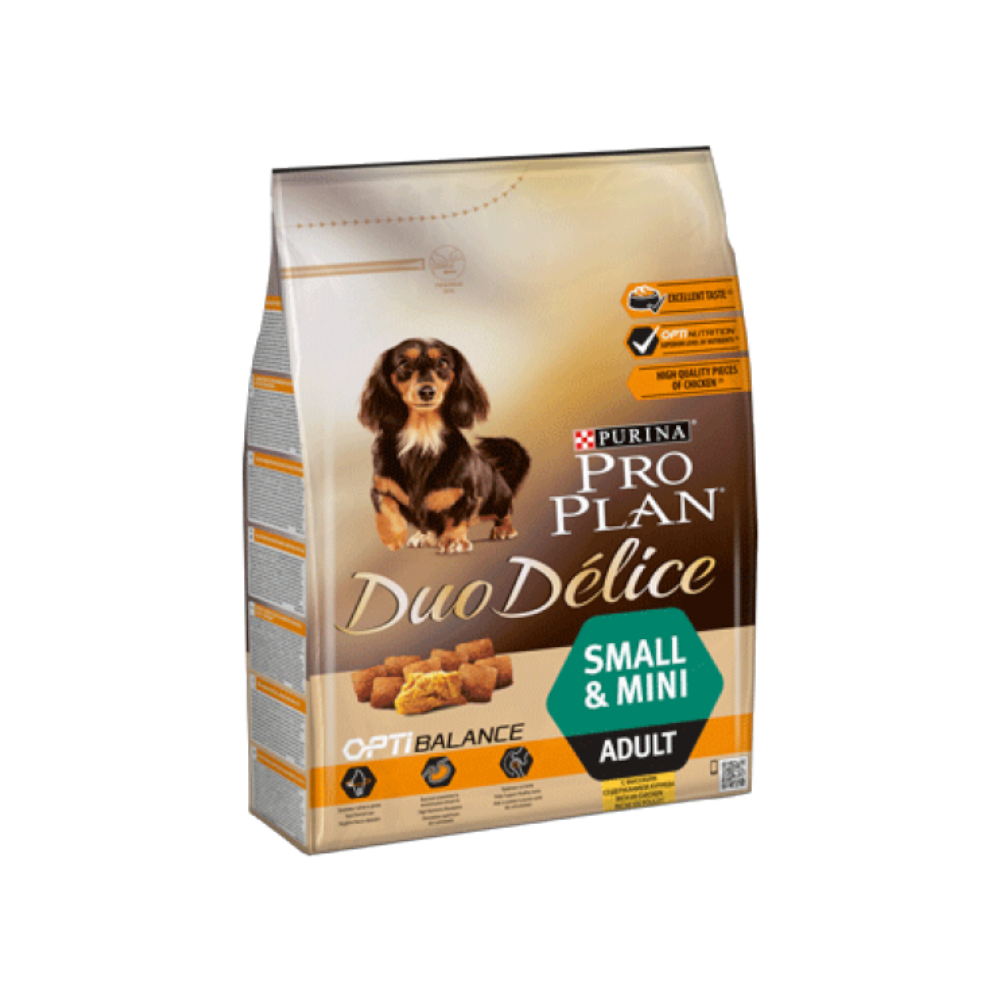 White (284) PURINA® PRO PLAN® Duo Delice Adult Small с OPTIBALANCE™, богата на пиле, 3кг - Image 1