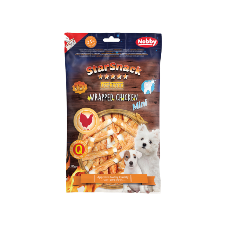 Nobby,Лакомство StarSnack 2 в 1 Barbecue Wrapped Chicken MINI