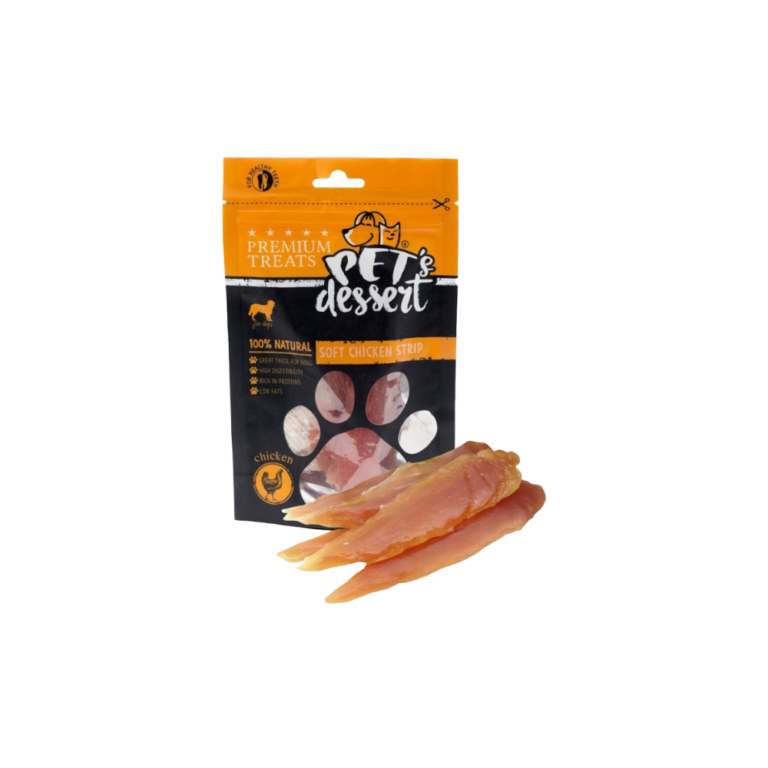 Pet Dessert, Лакомств за кучета Pet 'S Dessert , Chicken Strip, 80 гр