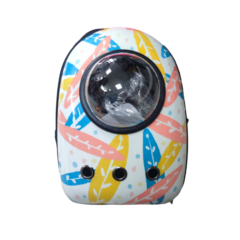 Цветна раница за домашни любимци с прозрачен купол, подходяща за котки и малки кучета