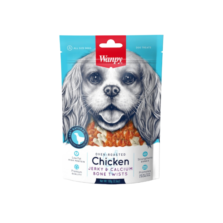 Wanpy - Лакомство за куче Wanpy Chicken Jerky & Calcium Bone, 100гр