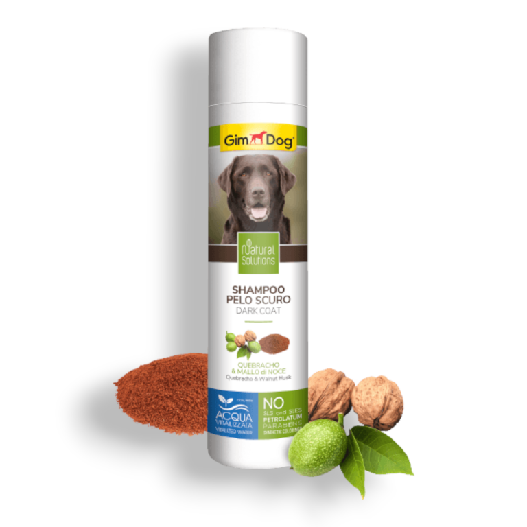GimDog Natural Solutions -Шампоан за кучета с тъмна козина 250 мл - с кебрачо и орехова обвивка