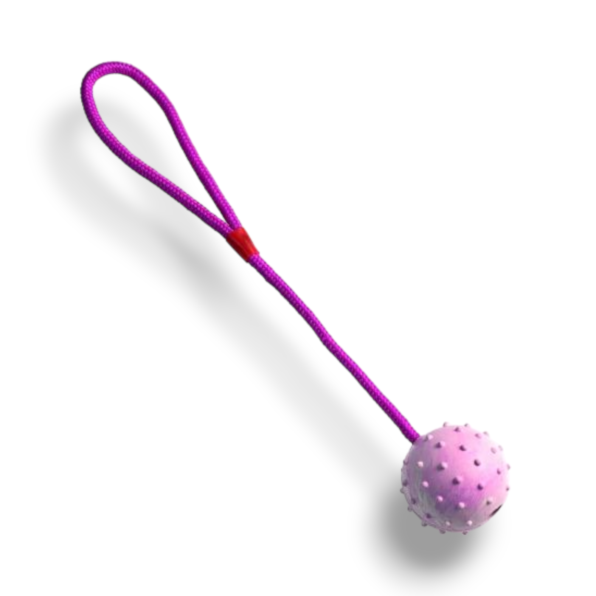 1000 x 1000-PhotoRoom (79) GimDog Играчка за куче - каучукова топка с въже, РОЗОВО - Image 1