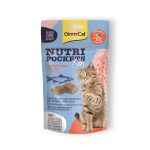 GimCat Nutri Pockets Fish – Хрупкави джобчета със сьомга + Вит. A, D3, E + Омега 3 и 6 +Таурин, 60 г