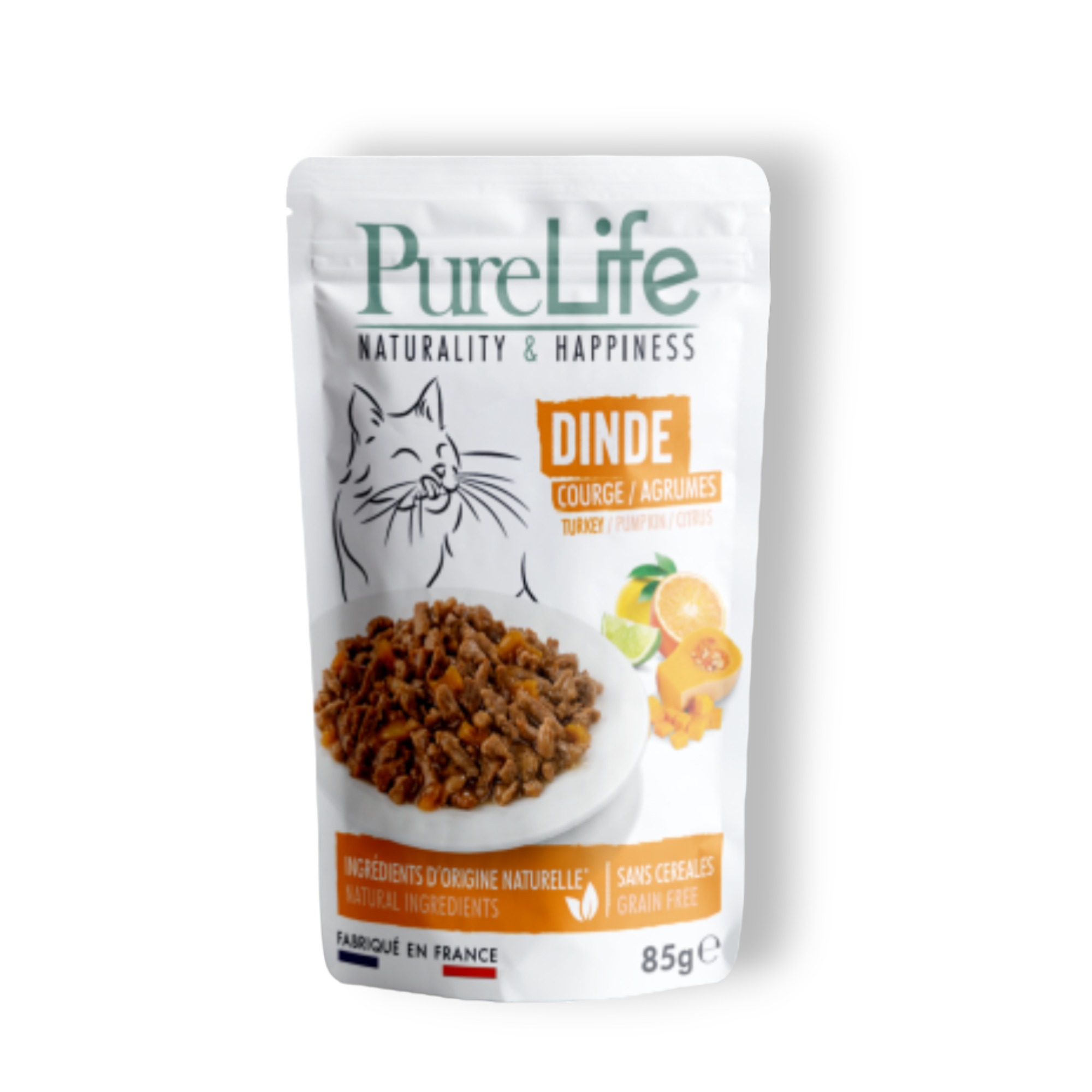 1000 x 1000-PhotoRoom (25) Pure Life пауч за котки - филенца с пуешко в грейви сос с тиква и цитрусови плодове - Image 1