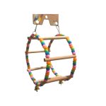 Amazonia Люлка за птици с дървени стъпала и мъниста – размер 9х18х20 см