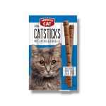 Perfecto Cat Sticks със сьомга и пъстърва – месни пръчици за котки с 75% месо, синя опаковка