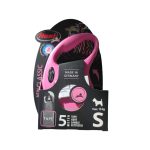 Flexi,Автоматичен повод Flexi Classic S лента 5м, до 15кг, розов