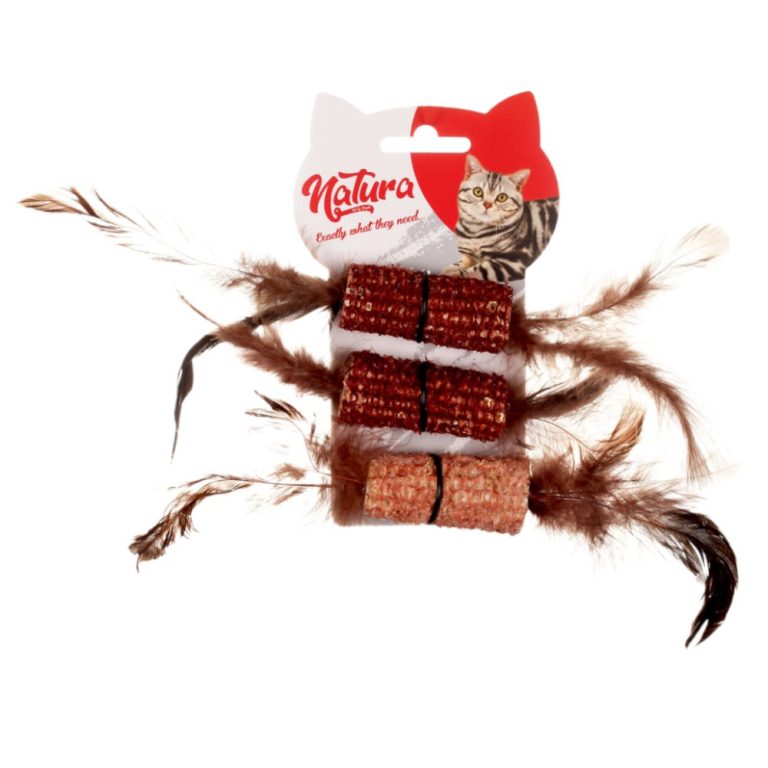 Играчка за котка от 3 части Natura с пера за зъби PTC-002