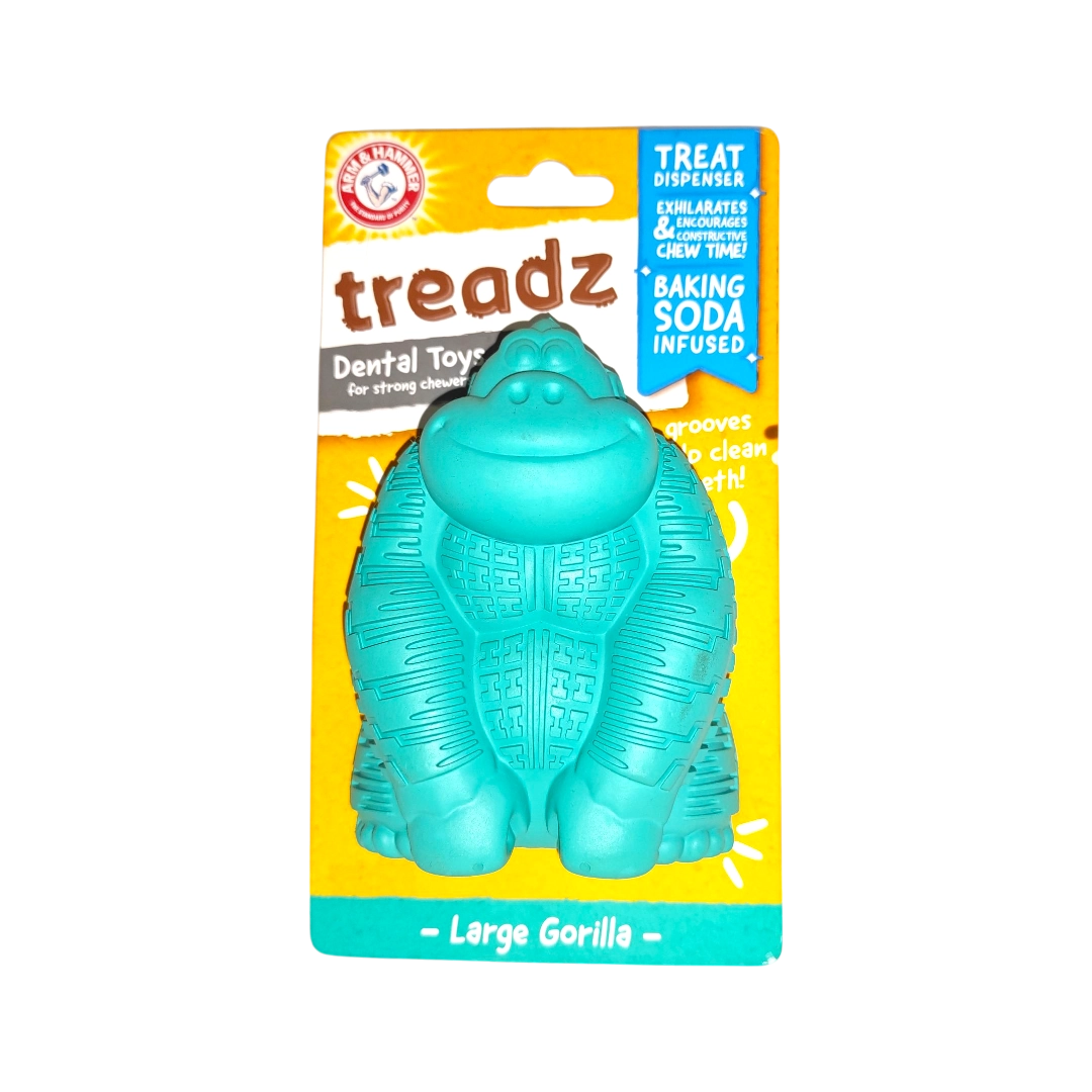 Голяма дентална играчка за куче Arm & Hammer Treadz – зелена горила в оригинална опаковка Голяма дентална играчка за куче Arm & Hammer Treadz – зелена горила в оригинална опаковка