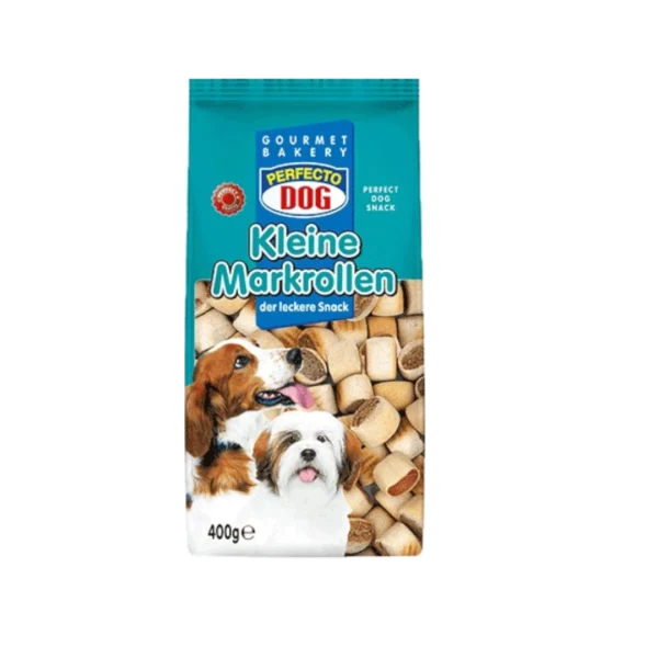 Perfecto Dog Kleine Markrollen – Бисквити за куче малки сърцевини 400 г с месен и рибен пълнеж