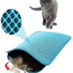 Petpretty – Постелка за котешка тоалетна с двуслойна структура, тюркоазен цвят, 45 x 60 см