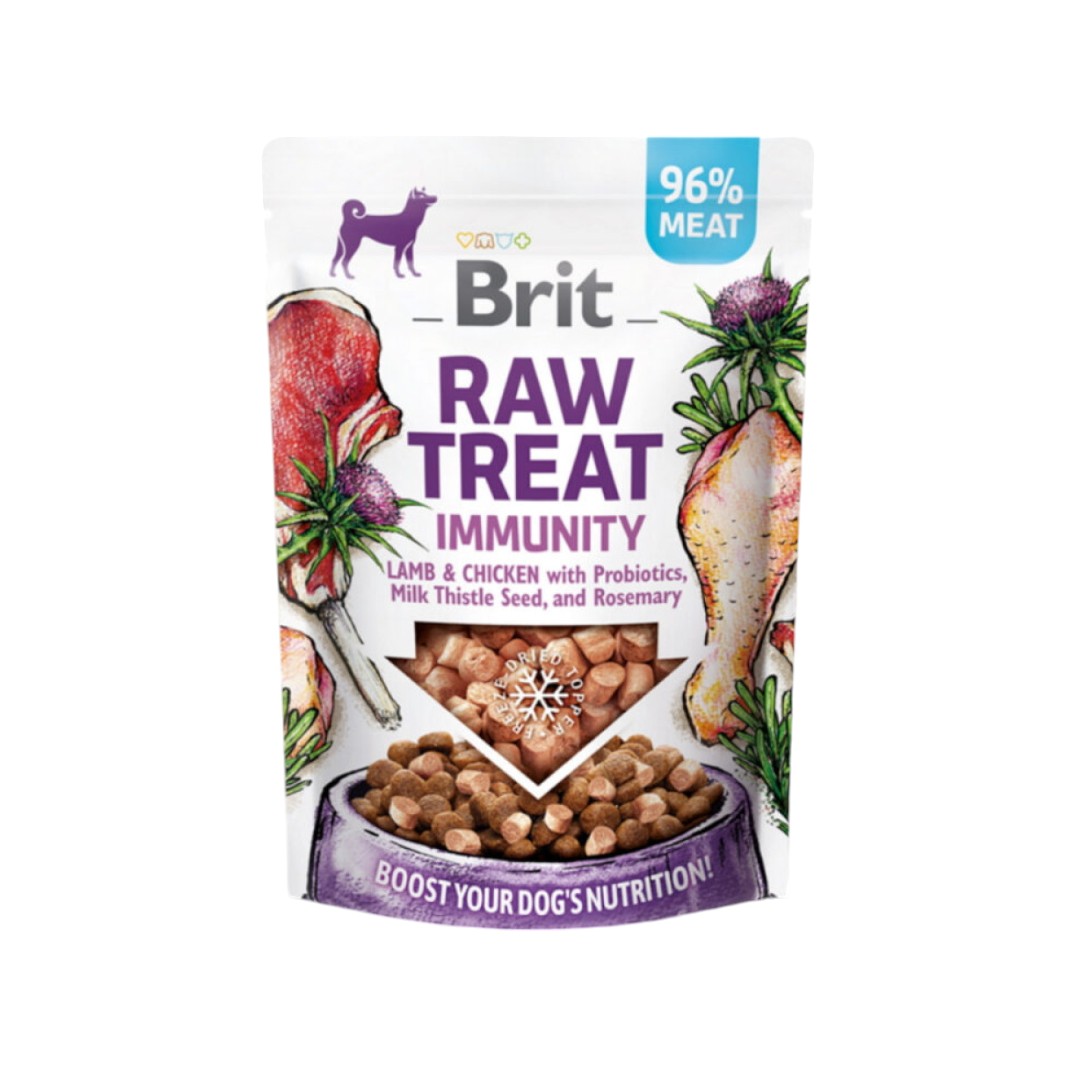 1-Photoroom (3) Brit Raw Treat Immunity – Снакс за кучета с агнешко и пиле, пробиотици, бял трън и розмарин, 40 г