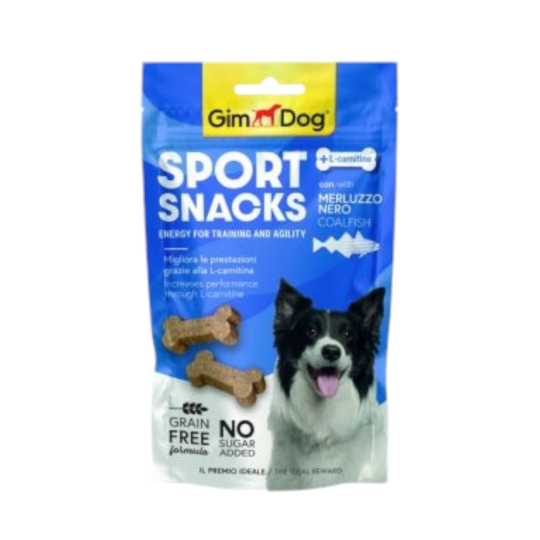 GimDog Sport Snacks с черен трескач, 60 грама - енергийна закуска за активно куче