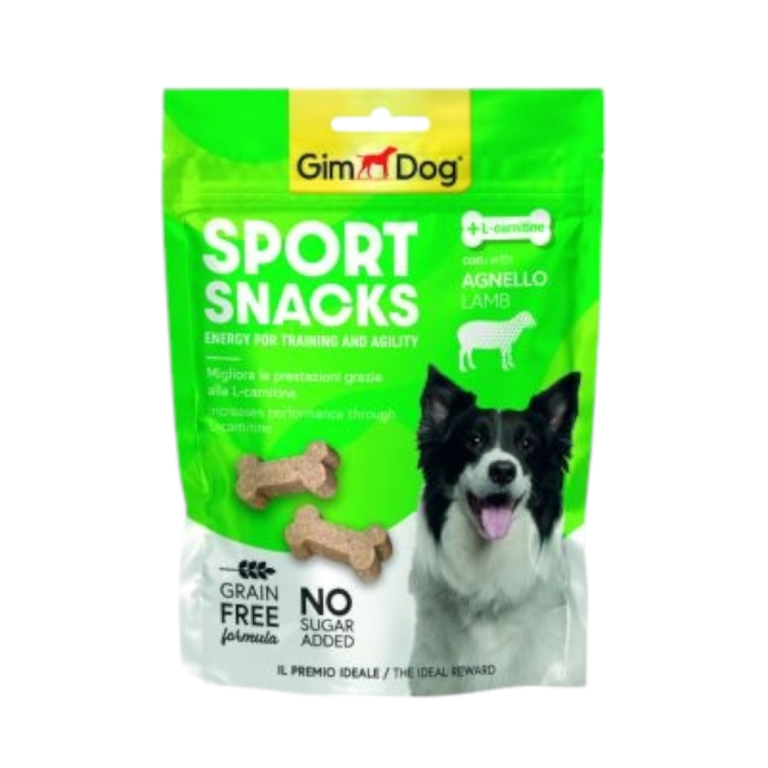 GimDog Sport Snacks с агнешко месо, 150 грама - здравословна и енергийна награда за кучета