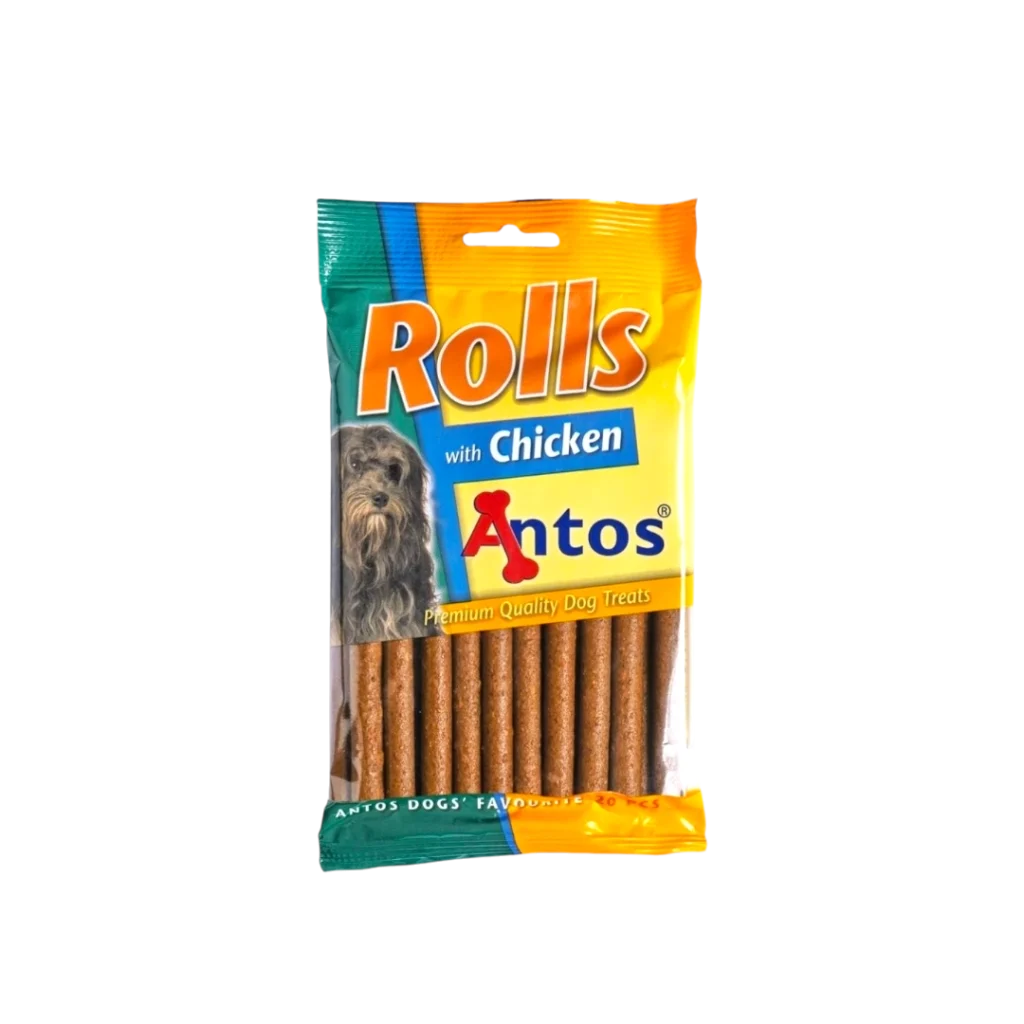 Лакомства за куче ANTOS ROLLS с пиле - 20 бр., 200 гр.