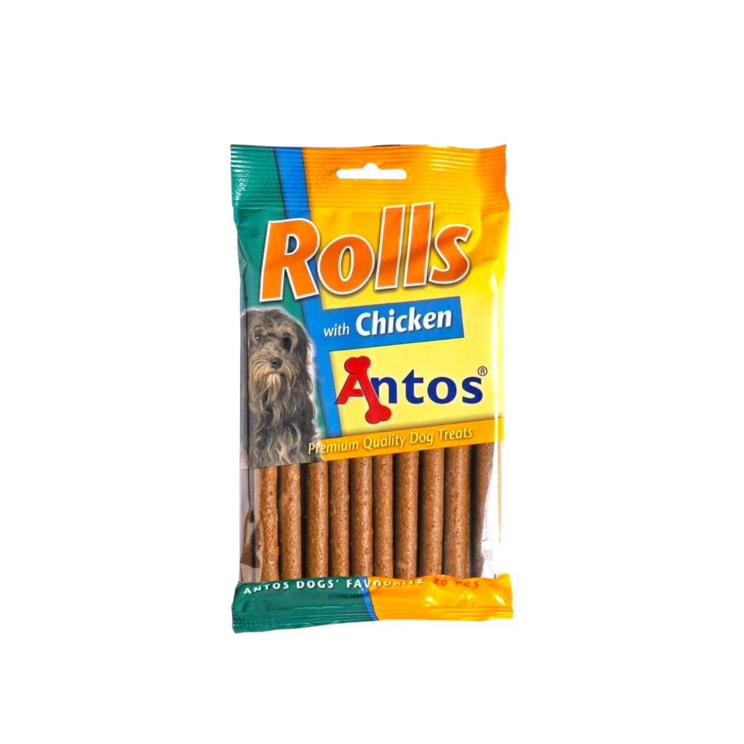 Photoroom-20241122_133648 Лакомства за куче ANTOS ROLLS с пиле - 20 бр., 200 гр.