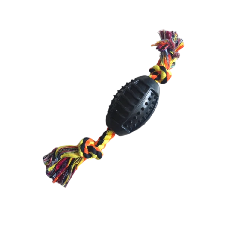 VEO играчка за куче – въже с ръгби топка 32 см, TRP гума и памук