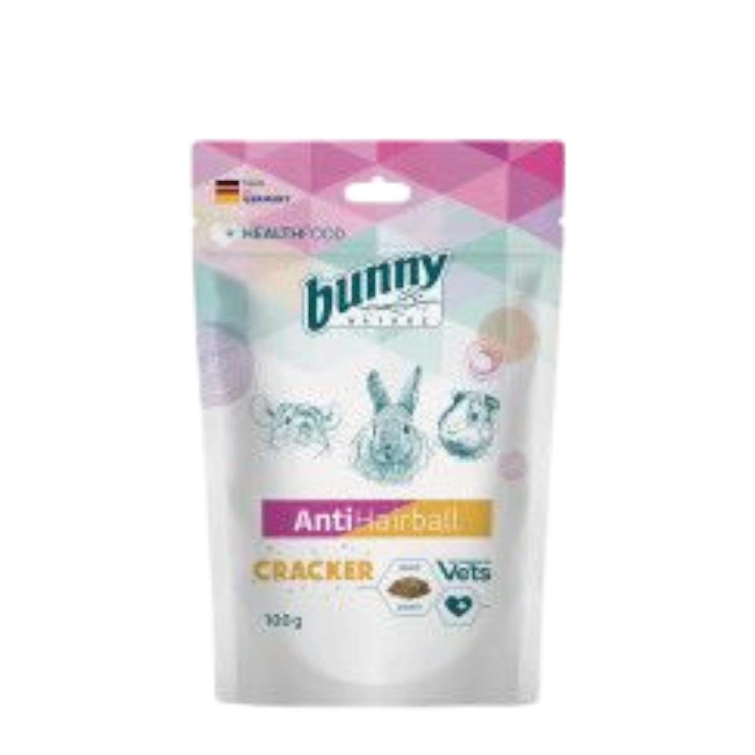 BUNNY 3 Bunny Nature Anti-Hairball Cracker – билкови бисквити против космени топки за гризачи и зайчета 100 г – натурална храносмилателна грижа с папая и билки