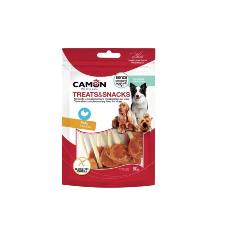 CAMON CHICKEN LOLLIPOP – пилешка близалка за кучета 80 г – дъвчащо лакомство от Италия