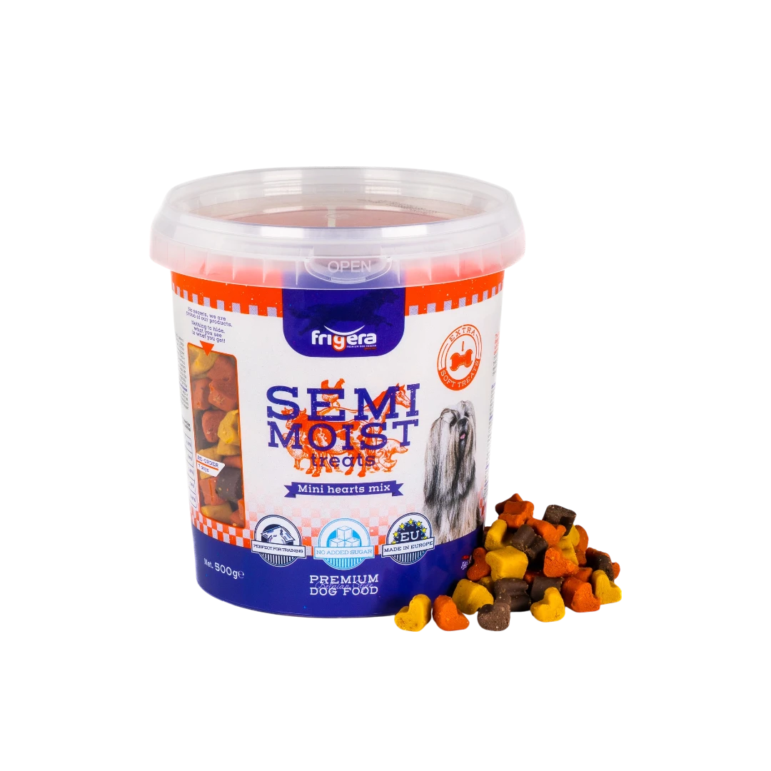 Semi-Moist Soft Treats Mini Hearts Mix (3) 500g-Photoroom friGERA кучешко полувлажно лакомство – мини сърчица микс (3 вида) – 500 г - Image 1