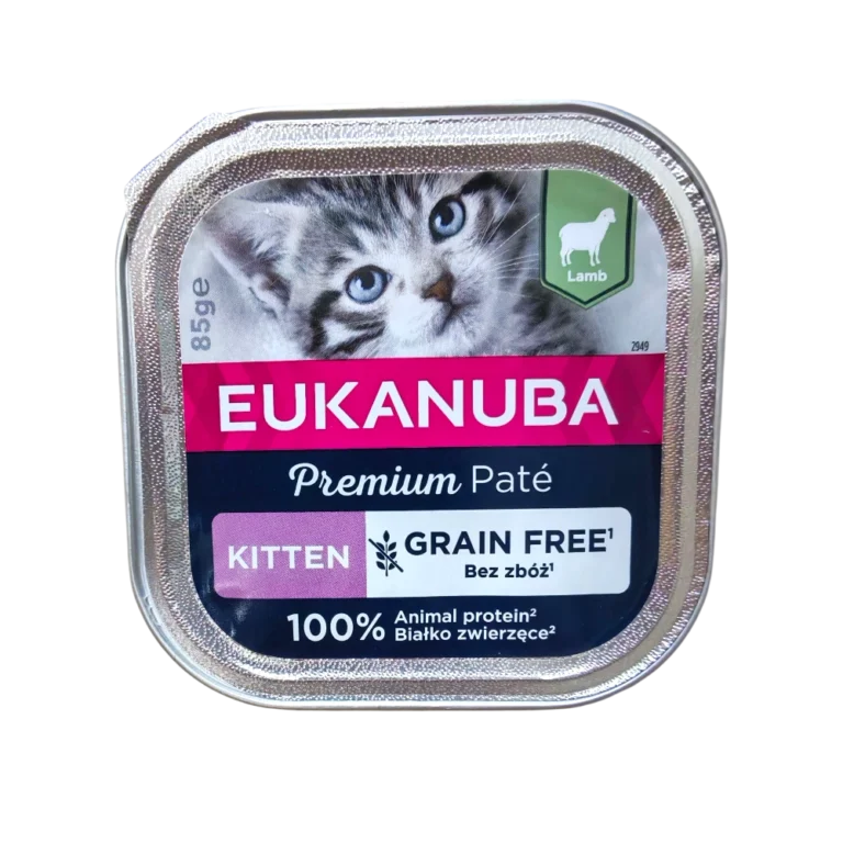 EUKANUBA Premium Paté за котенца с агнешко – 85 г пауч, без зърнени, с таурин и витамини