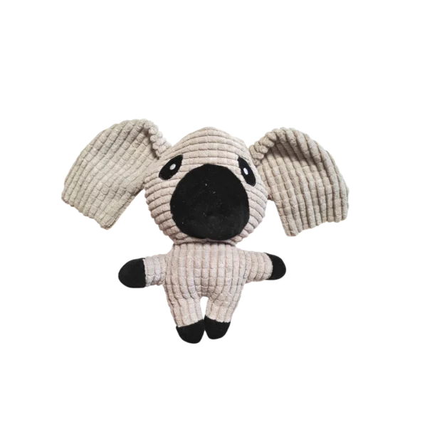 Плюшена играчка за куче – кученце със звук, с големи уши, бежов цвят, 18 см