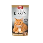 Perfecto Cat Knabber Kissen лакомство за котки 50 г – хрупкави хапки с кремообразен пълнеж и портокалова котка на опаковката