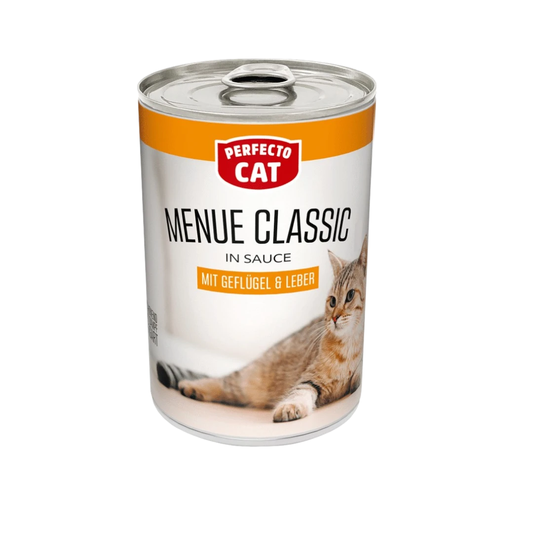 Perfecto Cat Menu Classic с птиче месо и черен дроб – 400 г консерва мокра храна за котки Perfecto Cat Menu Classic с птиче месо и черен дроб – 400 г консерва мокра храна за котки