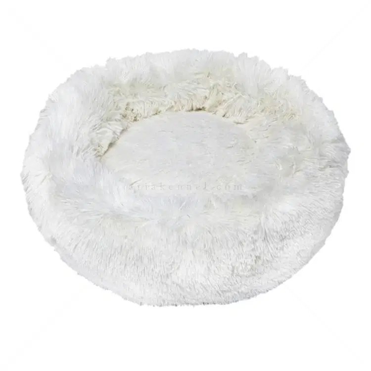 Меко легло за куче и коте тип гнездо в бял цвят – пухкаво и уютно легло