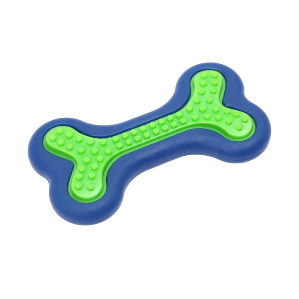 Гумена играчка кокал за куче с релеф за почистване на зъби