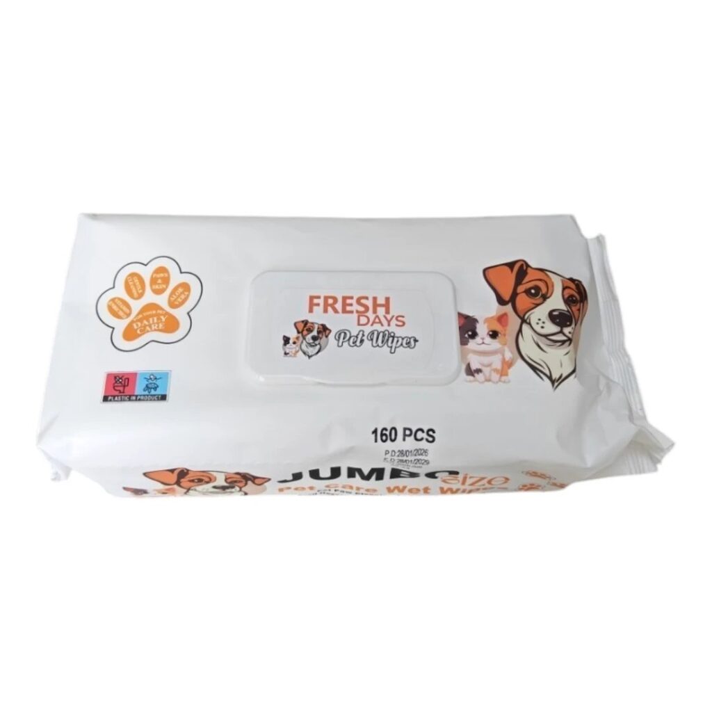 Fresh Days мокри кърпички за куче и котка 160 бр Jumbo Size
